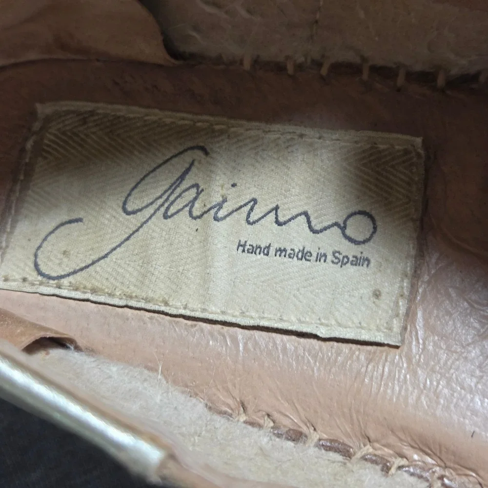 Gaimo Chicco Suede Metallic Platform Espadrille Flats  Handmade 7-7.5 Spain